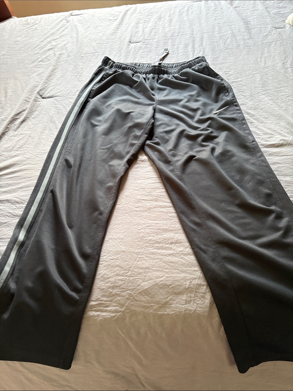 Nike Men's Black Joggers with Gray Side Stripe